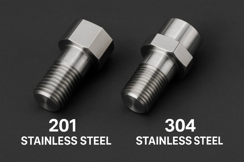 Comparison of 201 vs 304 stainless steel properties for CNC machining and fabrication Comparison of 201 vs 304 stainless steel properties including corrosion resistance, cost, and applications for CNC machining