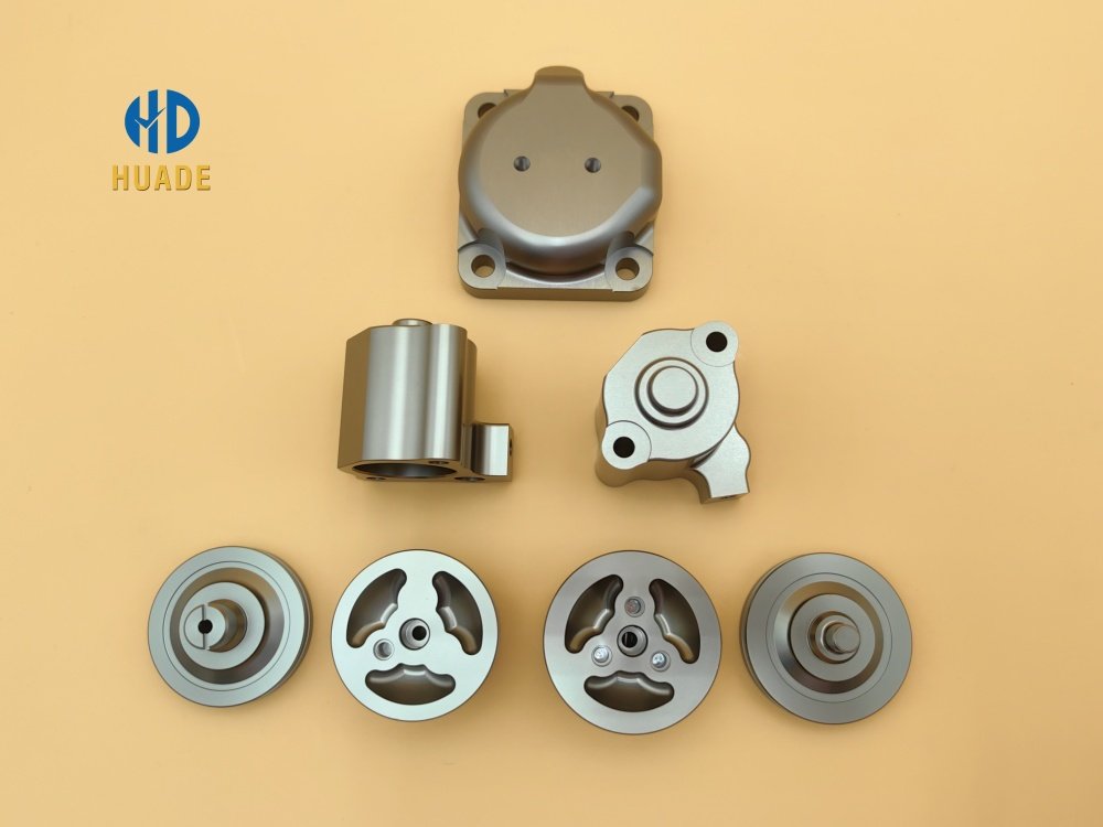 Modular parts of an industrial robot including Eins robot chucking parts, showcasing CNC-machined industrial robot parts used in automation systems.