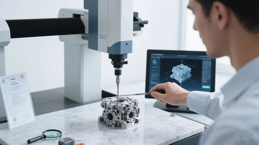 Quality control in aerospace metal fabrication factory