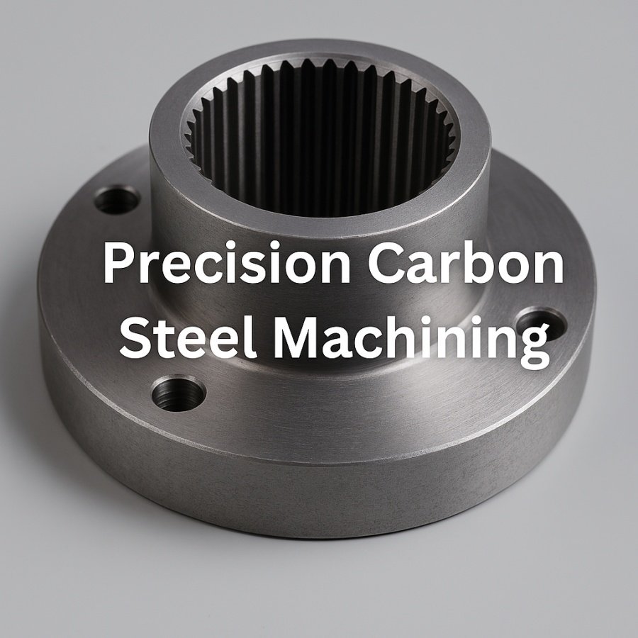 Precision carbon steel machining component with fine helical grooves and clean matte surface finish