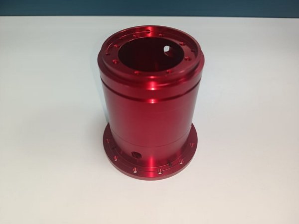 anodizing Anodized CNC aluminum component showing anodizing surface finish for comparison in anodizing versus powder coating.