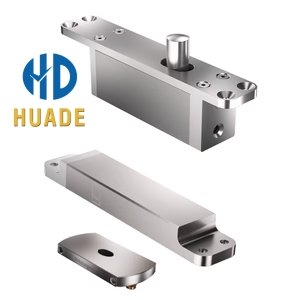 Pivot-Door-Hinges Close-up of a precision CNC machined stainless steel gate hinge for metal gates, featuring zero-tolerance fit for heavy duty use.