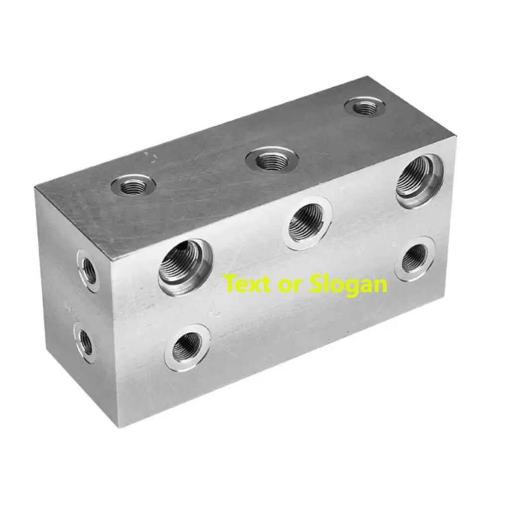 Precision stainless steel manifold block CNC machining by Huade